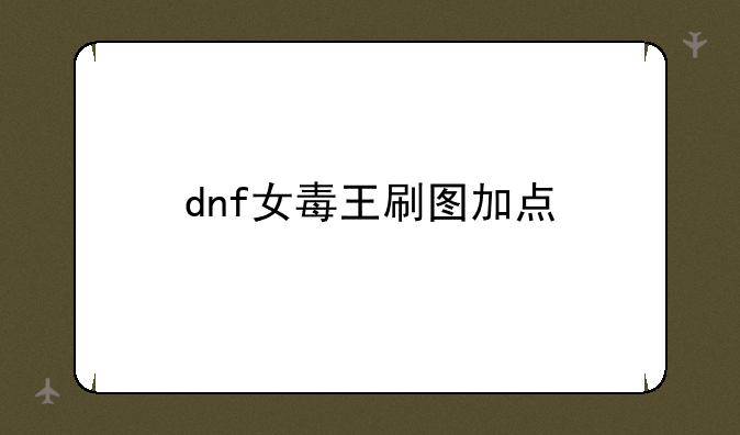 dnf女毒王刷图加点