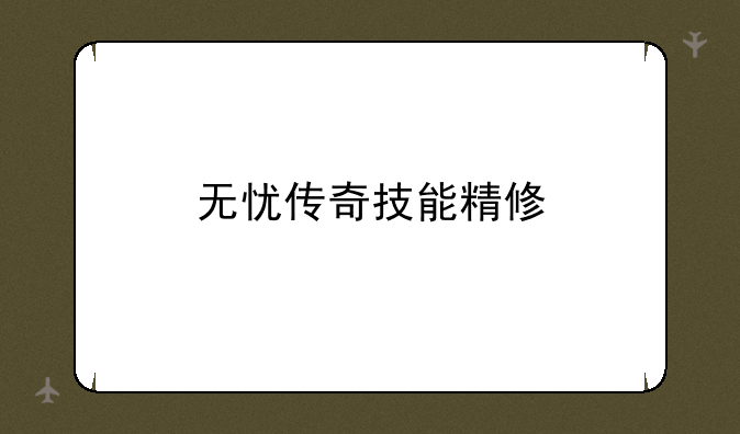 无忧传奇技能精修