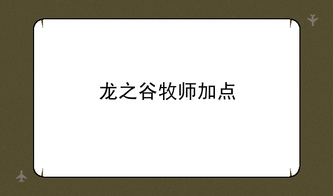 龙之谷牧师加点