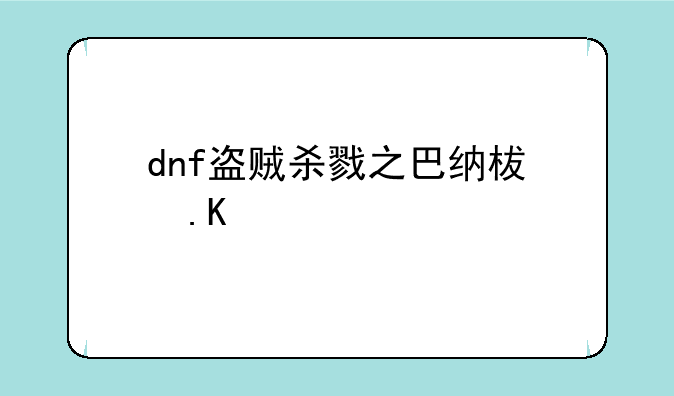 dnf盗贼杀戮之巴纳柯勒几级学