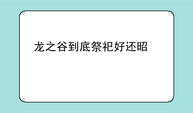 龙之谷到底祭祀好还是贤者好