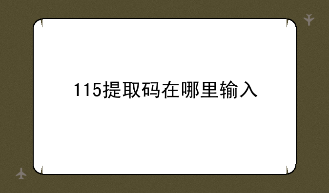 115提取码在哪里输入