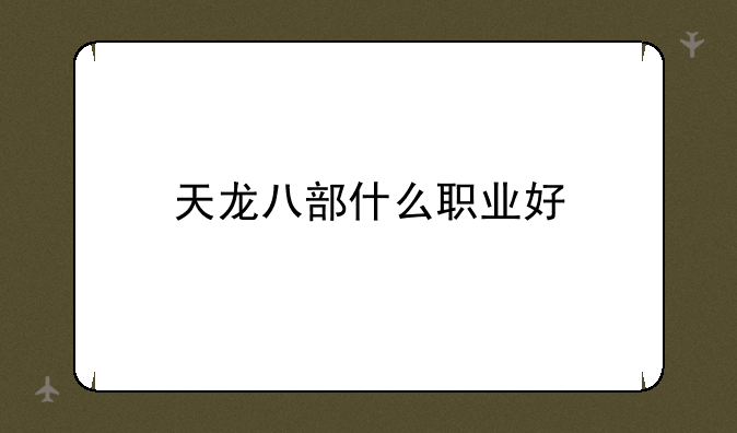 天龙八部什么职业好