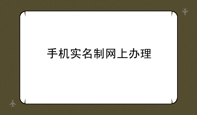 手机实名制网上办理