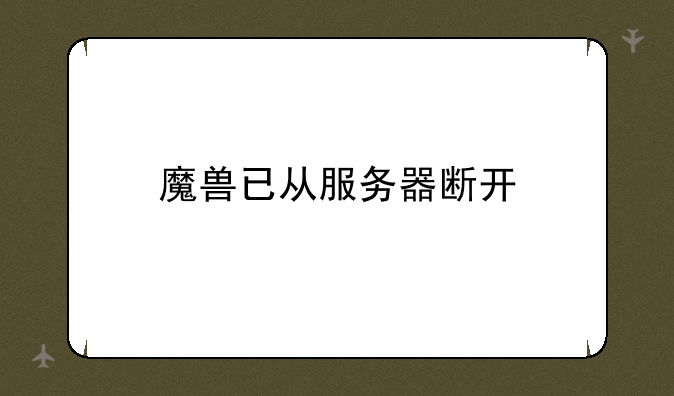 魔兽已从服务器断开