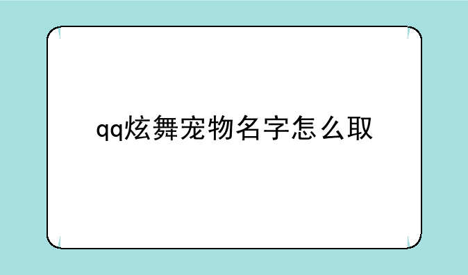 qq炫舞宠物名字怎么取