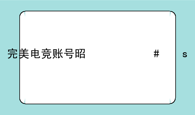 完美电竞账号是什么东西