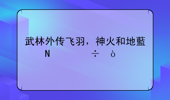 武林外传飞羽，神火和地藏哪个好？