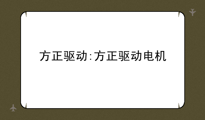 方正驱动:方正驱动电机