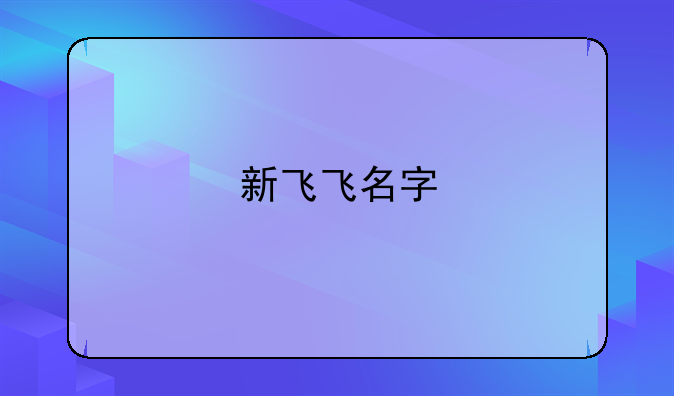 新飞飞名字