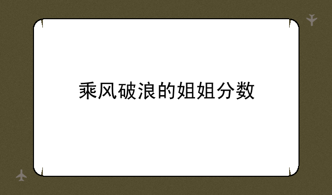 乘风破浪的姐姐分数
