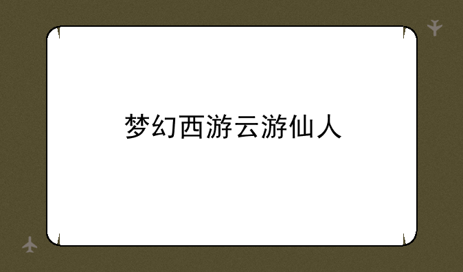 梦幻西游云游仙人