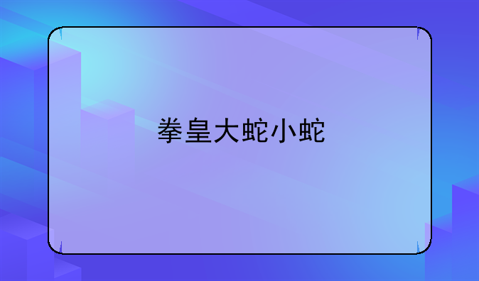 拳皇大蛇小蛇